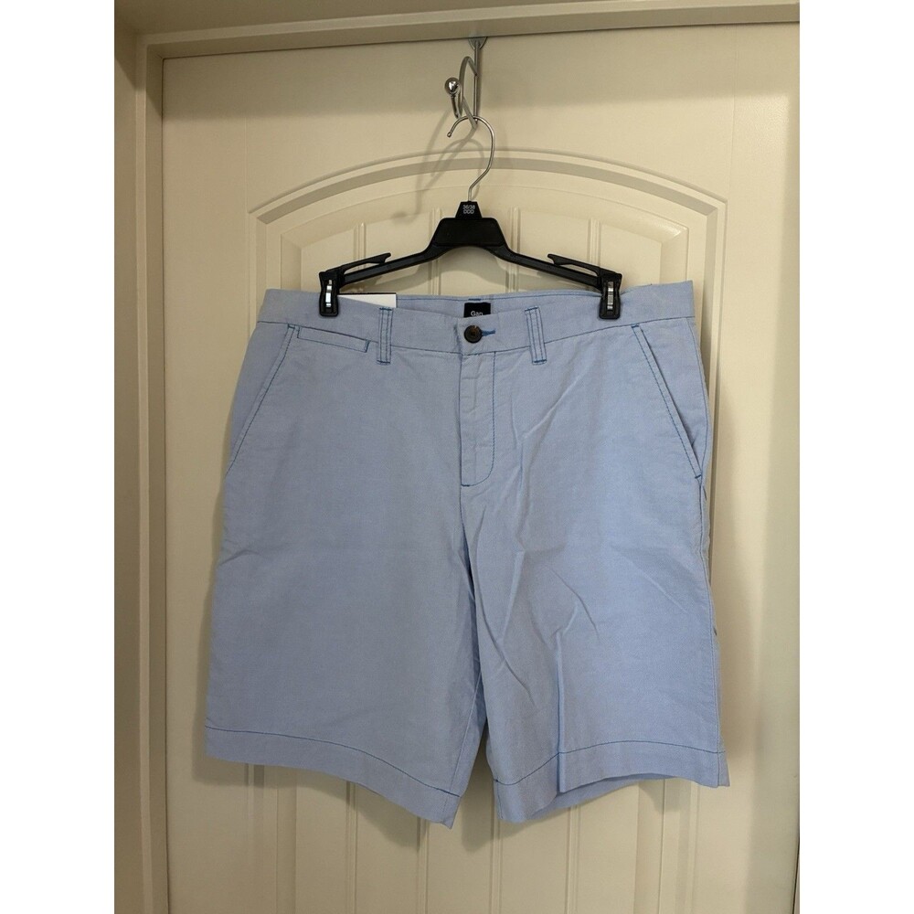 GAP Flat Front  Chino Shorts  Blue 9" Shorts Sz 33  New